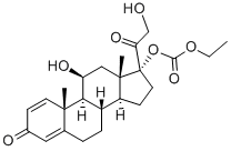 Structure of prednisolone 17-ethylcarbonate