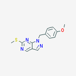 Structure of 1-(4-methoxybenzyl)-6-(methylthio)-1H-pyrazolo[3,4-d]pyrimidine