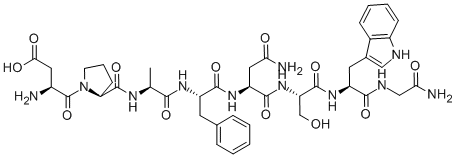L-alpha-Aspartyl-L-prolyl-L-alanyl-L-phenylalanyl-L-asparaginyl-L-seryl-L-tryptophyl-glycinamide结构式