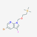 5-bromo-3-iodo-1-(2-trimethylsilanyl-ethoxymethyl)-1H-pyrrolo[2,3-b]pyridine结构式