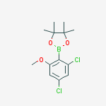 Structure of 2-(2,4-dichloro-6-methoxyphenyl)-4,4,5,5-tetramethyl-1,3,2-dioxaborolane