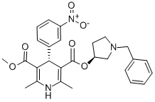 Structure of (+)-(3S,4S)-1-Benzyl-3-pyrrolidinyl methyl 1,4-dihydro-2,6-dimethyl-4-(3-nitrophenyl)-3,5-pyridinedicarboxylate