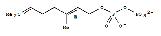 反-3,7-二甲基-2,6-辛二烯基磷酸铵结构式