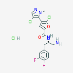 N-[(2s)-1-amino-3-(3,4-difluorophenyl)propan-2-yl]-5-chloro-4-(4-chloro-2-methylpyrazol-3-yl)furan-2-carboxamide;hydrochloride结构式
