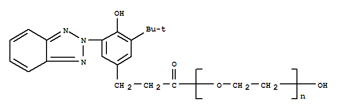 3-[3-(2-H-苯并三唑-2-基)-4-羟基-5-叔丁基苯基]-丙酸-聚乙二醇 300 酯结构式