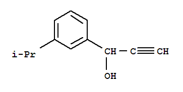 Structure of Benzenemethanol, a-ethynyl-3-(1-methylethyl)-
