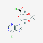 1-(6-氯-9H-嘌呤-9-基)-1-脱氧-2,3-O-异亚丙基-beta-D-呋喃核糖酰氯结构式