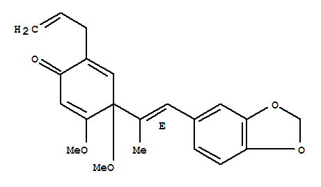 Structure of 2,5-Cyclohexadien-1-one,4-[(1E)-2-(1,3-benzodioxol-5-yl)-1-methylethenyl]-4,5-dimethoxy-2-(2-propen-1-yl)-