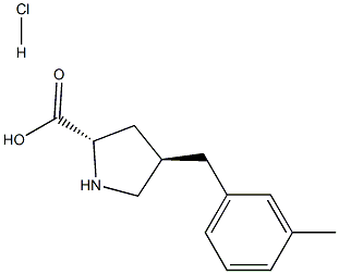 Structure of trans-4-(3-Methylbenzyl)-L-proline hydrochloride;(2S,4R)-4-(3-Methylbenzyl)pyrrolidine-2-carboxylic acid hydrochloride