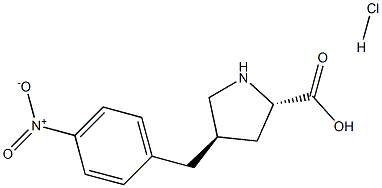 (2S,4R)-4-(4-nitrobenzyl)pyrrolidine-2-carboxylic acid hydrochloride结构式