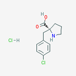 Structure of (2R)-2-[(4-chlorophenyl)methyl]pyrrolidine-2-carboxylic acid,hydrochloride