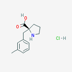Structure of (2S)-2-[(3-methylphenyl)methyl]pyrrolidine-2-carboxylic acid,hydrochloride