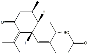 (4R,4AS,6S,8AR)-6-(乙酰基氧基)-3,4,4A,5,6,8A-六氢-4,7-二甲基-1-(1-甲基乙亚基)-2(1H)-萘酮结构式
