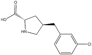 Structure of (2S,4R)-4-(3-chlorobenzyl)pyrrolidine-2-carboxylic acid