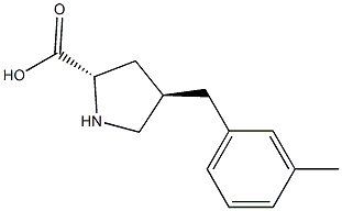 (2S,4R)-4-(3-Methylbenzyl)pyrrolidine-2-carboxylic acid结构式