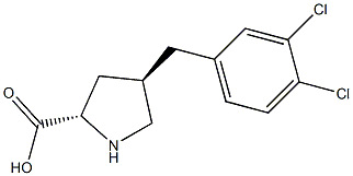 (2S,4R)-4-(3,4-dichlorobenzyl)pyrrolidine-2-carboxylic acid结构式