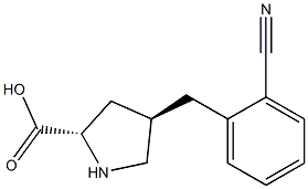 Structure of (2S,4R)-4-(2-cyanobenzyl)pyrrolidine-2-carboxylic acid
