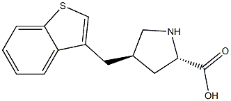 (2S,4R)-4-(benzo[b]thiophen-3-ylMethyl)pyrrolidine-2-carboxylic acid结构式
