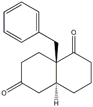 Structure of 1,6(2H,5H)-Naphthalenedione, hexahydro-8a-(phenylMethyl)-, (4aS,8aR)-