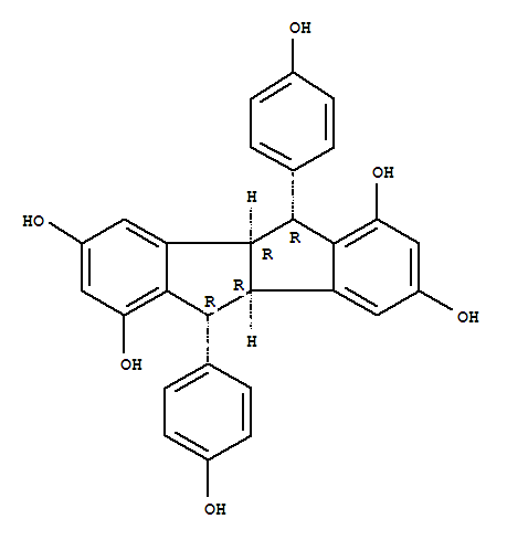 Structure of Indeno[2,1-a]indene-1,3,6,8-tetrol,4b,5,9b,10-tetrahydro-5,10-bis(4-hydroxyphenyl)-, (4bR,5R,9bR,10R)-