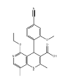Structure of 4-(4-cyano-2-methoxyphenyl)-5-ethoxy-2,8-dimethyl-1,4-dihydro-1,6-naphthyridine-3-carboxylic acid
