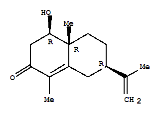 Structure of 2(3H)-Naphthalenone,4,4a,5,6,7,8-hexahydro-4-hydroxy-1,4a-dimethyl-7-(1-methylethenyl)-, [4R-(4a,4aa,7a)]-