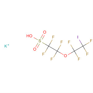Structure of Ethanesulfonic acid,1,1,2,2-tetrafluoro-2-(1,1,2,2-tetrafluoro-2-iodoethoxy)-, potassium salt