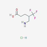 Structure of 4-(aminomethyl)-5,5,5-trifluoropentanoic Acid;hydrochloride