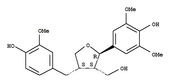Structure of 4-[(2S,3R,4R)-4-(4-hydroxy-3-methoxybenzyl)-3-(hydroxymethyl)tetrahydrofuran-2-yl]-2,6-dimethoxyphenol