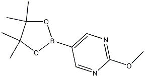 Structure of 2-methoxy-5-(4,4,5,5-tetramethyl-1,3,2-dioxaborolan-2-yl)pyrimidine