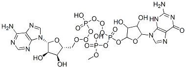 Structure of [(2R,3S,4R,5R)-5-(2-amino-6-oxo-3H-purin-9-yl)-3,4-dihydroxyoxolan-2-yl]methyl [[[(2R,3S,4R,5R)-5-(6-aminopurin-9-yl)-3,4-dihydroxyoxolan-2-yl]methoxy-hydroxyphosphoryl]oxy-hydroxyphosphoryl] hydrogen phosphate
