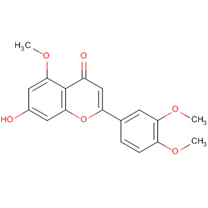 Structure of 4H-1-Benzopyran-4-one,2-(3,4-dimethoxyphenyl)-7-hydroxy-5-methoxy-