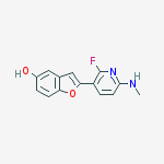 Structure of 2-[2-fluoro-6-(methylamino)pyridin-3-yl]-1-benzofuran-5-ol