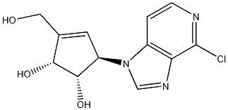 (1S,2R,5R)-5-(4-chloro-1H-imidazo[4,5-c]pyridin-1-yl)-3-(hydroxymethyl)cyclopent-3-ene-1,2-diol结构式