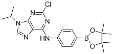 2-chloro-9-isopropyl-N-(4-(4,4,5,5-tetramethyl-1,3,2-dioxaborolan-2-yl)phenyl)-9H-purin-6-amine结构式
