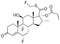 Structure of (1-oxopropoxy)-, S-(fluoromethyl)ester, (6α,11β,16α,17α)-