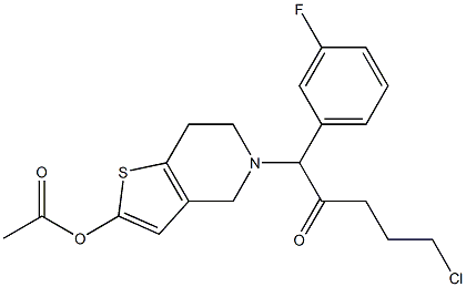 Structure of 5-(5-chloro-1-(2-fluorophenyl)-2-oxopentyl)-4,5,6,7-tetrahydrothieno[3,2-c]pyridin-2-yl acetate