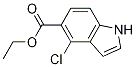Structure of 1H-Indole-5-carboxylic acid, 4-chloro-, ethyl ester