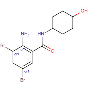 Structure of Benzamide, 2-amino-3,5-dibromo-N-(4-hydroxycyclohexyl)-, trans-