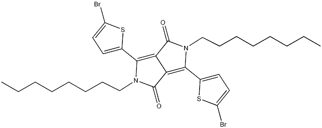 Structure of 3,6-Bis(5-bromo-2-thienyl)-2,5-dihydro-2,5-dioctylpyrrolo[3,4-c]pyrrole-1,4-dione