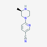 Structure of 6-[(3R)-3-methylpiperazin-1-yl]pyridine-3-carbonitrile