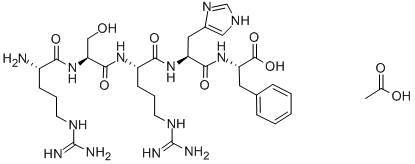 Structure of H-ARG-SER-ARG-HIS-PHE-OH ACETATE SALT