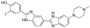 Structure of 2-(2-(3-iodo-4-hydroxyphenyl)-6-benzimidazolyl)-6-(1-methyl-4-piperazyl)benzimidazole