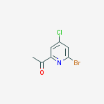 Structure of 1-(6-bromo-4-chloropyridin-2-yl)ethanone