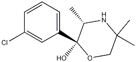 Structure of (+)-(2S,3S)-2-(3-chlorophenyl)-3,5,5-trimethylmorpholin-2-ol