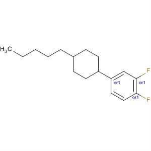 Structure of Benzene, 1,2-difluoro-4-(4-pentylcyclohexyl)-, trans-