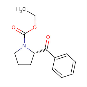 Structure of 1-Pyrrolidinecarboxylic acid, 2-benzoyl-, ethyl ester, (S)-