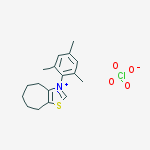 Structure of 3-(2,4,6-Trimethylphenyl)-5,6,7,8-tetrahydro-4H-cycloheptathiazol-3-ium perchlorate