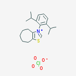 Structure of 3-(2,6-Diisopropylphenyl)-5,6,7,8-tetrahydro-4H-cycloheptathiazol-3-ium perchlorate