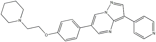 Structure of 6-(4-(2-(piperidin-1-yl)ethoxy)phenyl)-3-(pyridin-4-yl)pyrazolo[1,5-a]pyrimidine